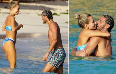 Ex-Man Utd star Fellaini kisses stunning Russian artist Victoria Alex in the sea on holiday in St Barts