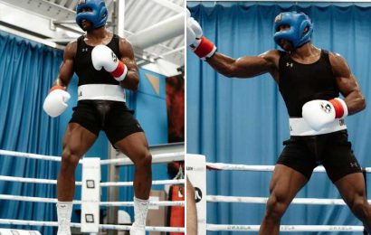 Fans stunned by Anthony Joshua's 'lean' physique as he shares new training pics ahead of huge Oleksandr Usyk fight