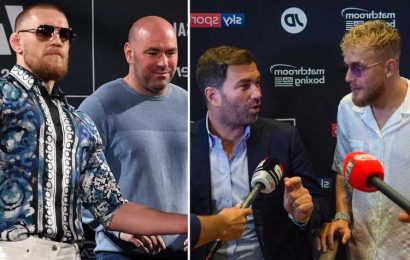 Jake Paul urged by Eddie Hearn to face Conor McGregor NEXT – but promoter fears Dana White feud may stop 'massive fight'