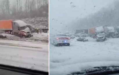 Kentucky crash on I-64 near Mt. Sterling sees 'up to 75 cars' involved in pile-up in snowy weather