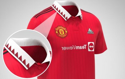Man Utd 2022/23 home kit 'leaked' with 1994-inspired triangular design on collar as fans gush over 'retro vibes'