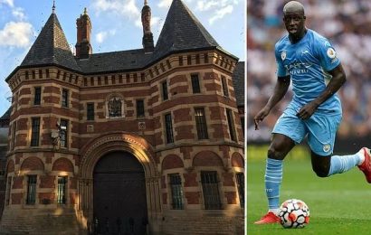 Manchester City&apos;s Benjamin Mendy is moved to Strangeways