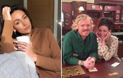 Michelle Keegan missing the pub as she posts shot of her and Keith Lemon at the bar in the 'good old days'
