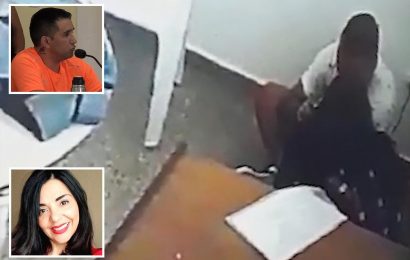 Moment female judge is caught KISSING cop-killing prisoner she handed sentence