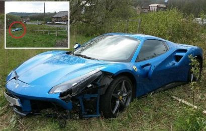 Mystery as Ferrari 488 GTB supercar worth £300,000 found dumped in field