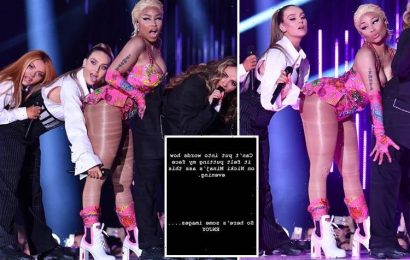 Perrie Edwards reveals her joy at 'putting her face on Nicki Minaj's bum' at MTV EMAs