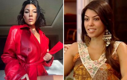 See Kourtney Kardashian run from snakes & ride horses in her reality TV debut 17 years ago on Filthy Rich: Cattle Drive