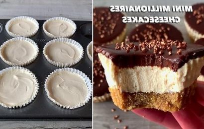 Viral baker shares her simple mini millionaire&apos;s cheesecakes recipe