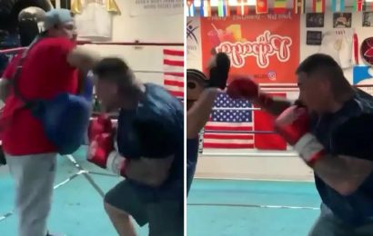 Watch Andy Ruiz Jr train in ring as Anthony Joshua's old rival proves he hasn't lost his lightning-quick hand speed