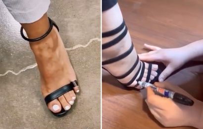 Woman shares bizarre toe hack for squeezing into high heels but commenters say they'd be 'embarrassed' to do it