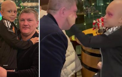 Brave seven-year-old battling cancer 'knocks out' Ricky Hatton in heartwarming Instagram video