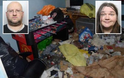 Evil mum and stepdad who kept starving autistic son locked in attic surrounded by vomit and poo for MONTHS are jailed