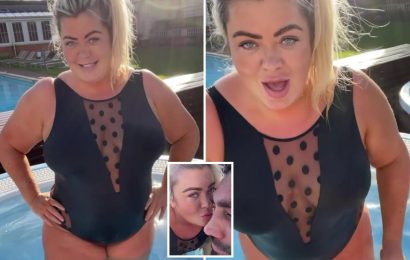 Gemma Collins looks slimmer than ever as she strips off to black swimsuit to celebrate 41st birthday