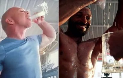 Horrific moment Kell Brook&apos;s trainer downs glass of the boxer&apos;s sweat