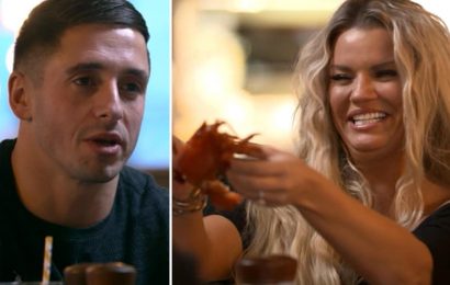 Kerry Katona asks toyboy Steven to 'smell my lobster' on Celebs Go Dating and says 'I'll give him one' in 'toe curling' scenes