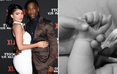 Kylie Jenner's fans think star and Travis Scott conceived second child on his 30th birthday as she welcomes baby son