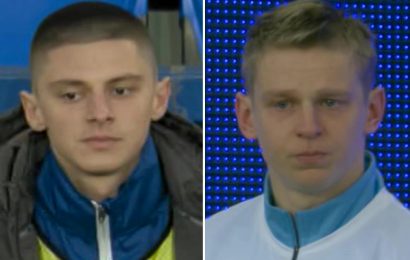 Man City ace Oleksandr Zinchenko and Everton's Vitaliy Mykolenko break down in tears ahead of game amid Ukraine conflict