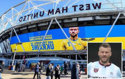 West Ham give Andriy Yarmolenko time off amid Ukraine's invasion by Russia as London Stadium shows support for star