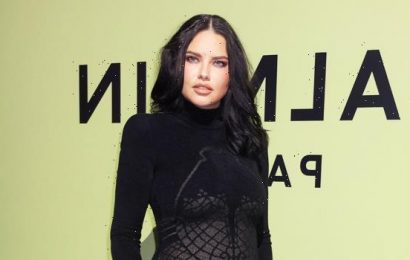 Adriana Lima, 40, Shows Off Baby Bump In Sexy Sheer Dress At Paris Fashion Week