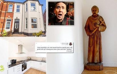 Househunter finds Nicolas Cage lookalike statue in Poole property