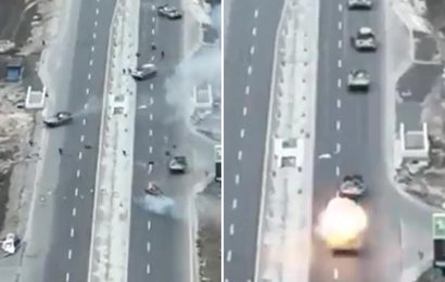 Moment ANOTHER Russian convoy is ambushed by brave Ukrainians using chillingly lethal anti-tank missiles