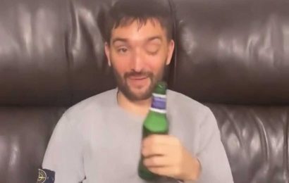 The Wanted's Tom Parker rests under a blanket drinking beer amid brain tumour battle on tour
