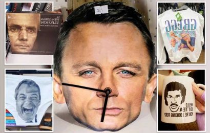 Charity shops filling up with hilarious celeb merchandise… including a ticking James Bond