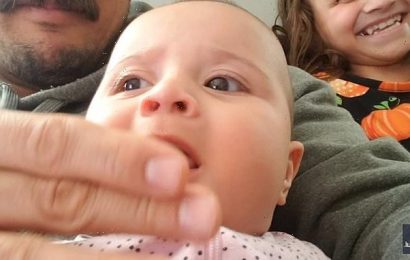 Father comes up with a funny way to stop his baby daughter crying