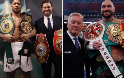 Frank Warren hits back at Eddie Hearn after rival claims Anthony Joshua has a better resume than Tyson Fury