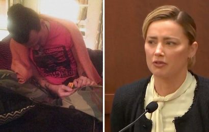 Amber Heard shows jury picture of slumped Johnny Depp after alleged drugs binge
