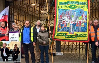 Angela Rayner&apos;s squeeze, Labour transport chief, poses on picket lines