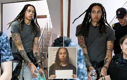 PICTURED: WNBA star Brittney Griner walks into Russian courtroom