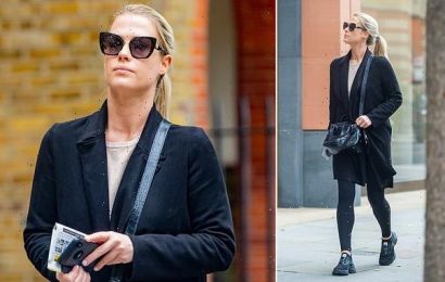 Lady Amelia Spencer looks chic in black jacket as she browses shops