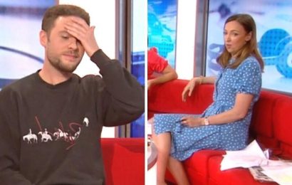 ‘Nice that you feel at home!’ Sally Nugent scolds BBC Breakfast guest for putting feet up
