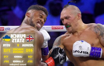 Incredible punch stats from Joshua's defeat to Usyk show Ukrainian's stunning late onslaught that won the fight | The Sun