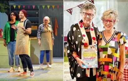 Prue Leith gives doppelganger playing her on stage her earrings