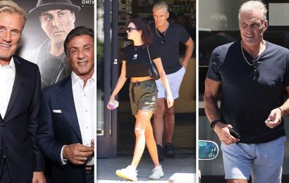 Rocky IV’s Dolph Lundgren, 64, looks sprightly during outing with fiancée Emma Krokdal, 25