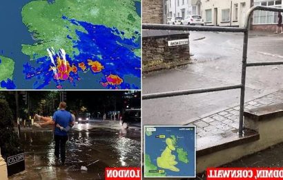 Streets turn to rivers as Britain is hammered by thunderstorms