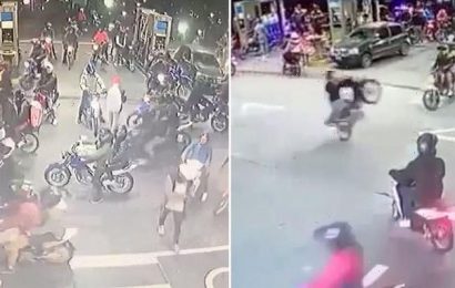 Flash mob of bikers invade Argentine gas station, speed away with fuel