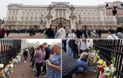 Mourners gather outside Buckingham Palace to pay their respects