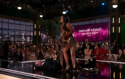 Quinta Brunson Unfazed by Jimmy Kimmel ‘Playing Dead’ During Her Speech at 2022 Emmys