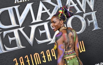 Janeshia Adams-Ginyard’s "Black Panther 2" Premiere Body Paint Honors Chadwick Boseman
