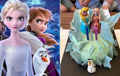 Mum attempts a DIY Frozen-themed birthday cake for her three-year-old
