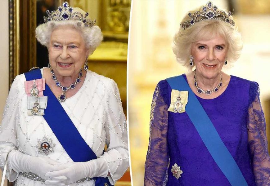 Camilla channels Queen Elizabeth in late monarch’s sapphire tiara, jewelry