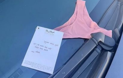 Racy G-strings are found with ‘wild’ notes on cars leaving blokes mortified | The Sun