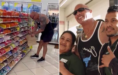 WWE legend The Rock returns to store he used to steal from and buys everybody's shopping | The Sun