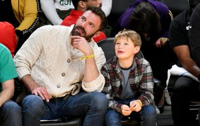Ben Affleck and Son Samuel Hang Courtside at an NBA Game