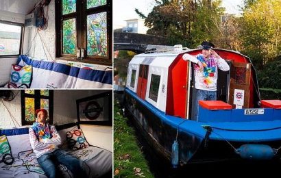 Canal boat is refurbished and turned into a London Underground Tube