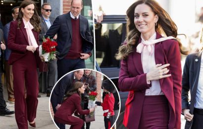 Kate Middleton and Prince William coordinate in burgundy for Boston visit