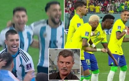 Roy Keane aims dig at Brazil&apos;s beaten stars as Argentina stars dance